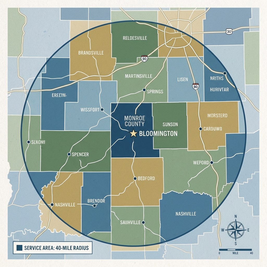 Bloomington Service Area Map